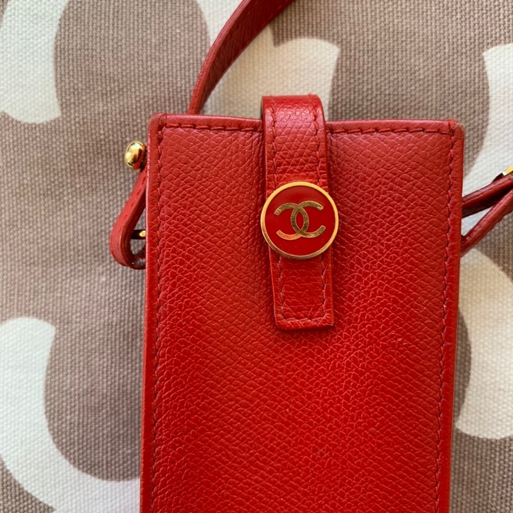 Chanel Vintage leather cc phone holder. Pouch. Purse - Picture 5 of 16